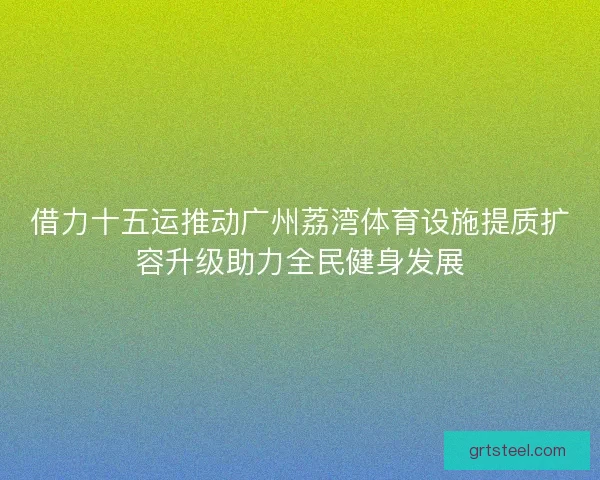 借力十五运推动广州荔湾体育设施提质扩容升级助力全民健身发展
