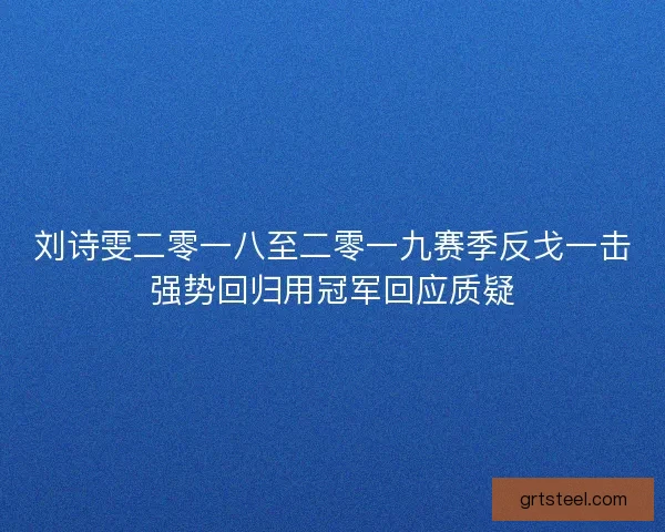 刘诗雯二零一八至二零一九赛季反戈一击强势回归用冠军回应质疑
